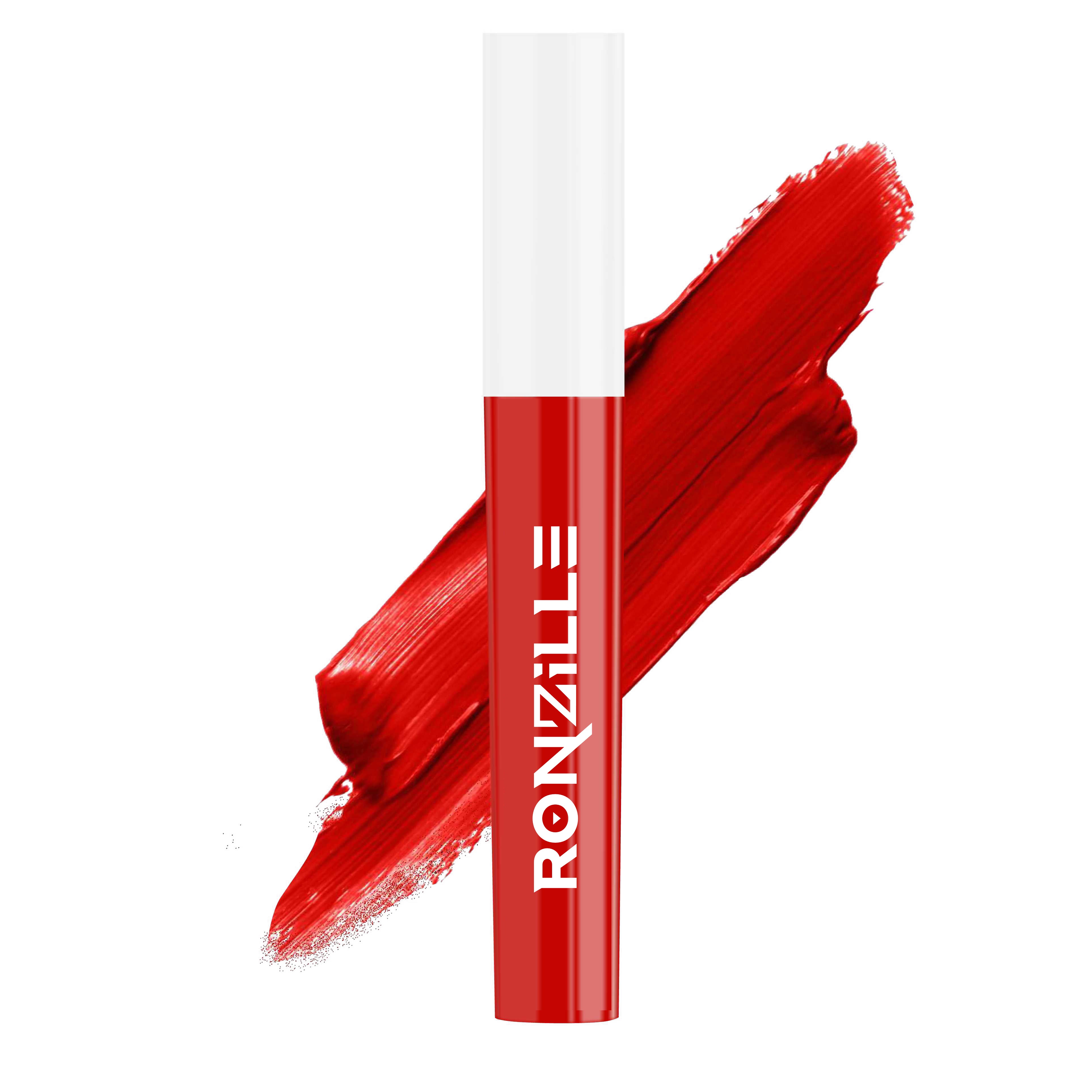 Ronzille Non Transfer Matte Liquid Lipstick plus Lip Gloss ( Reds & Maroons) Pack of 4