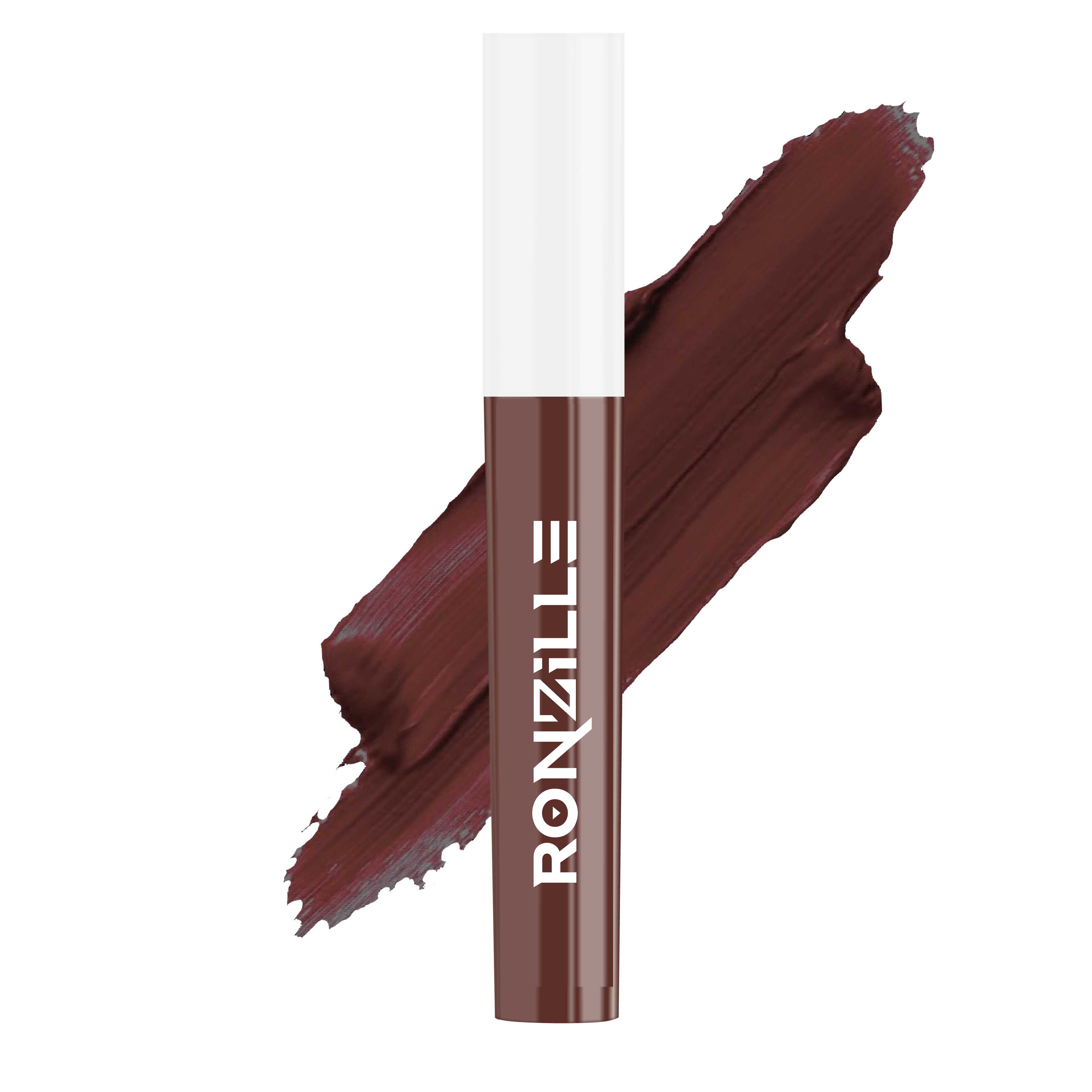 Ronzille Non Transfer Matte Liquid Lipstick plus Lip Gloss ( Nudes & Browns) Pack of 4