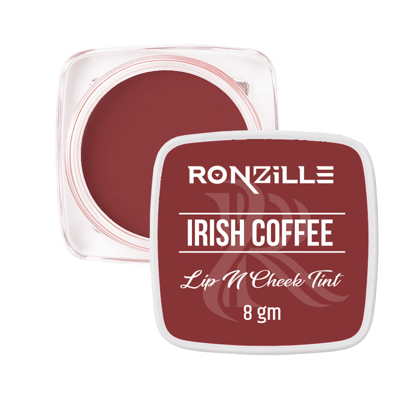 Ronzille 3-in-1 Lip, Cheek & Eye Tint |Paraben-Free | Creamy Matte Finish (Irish Coffee)