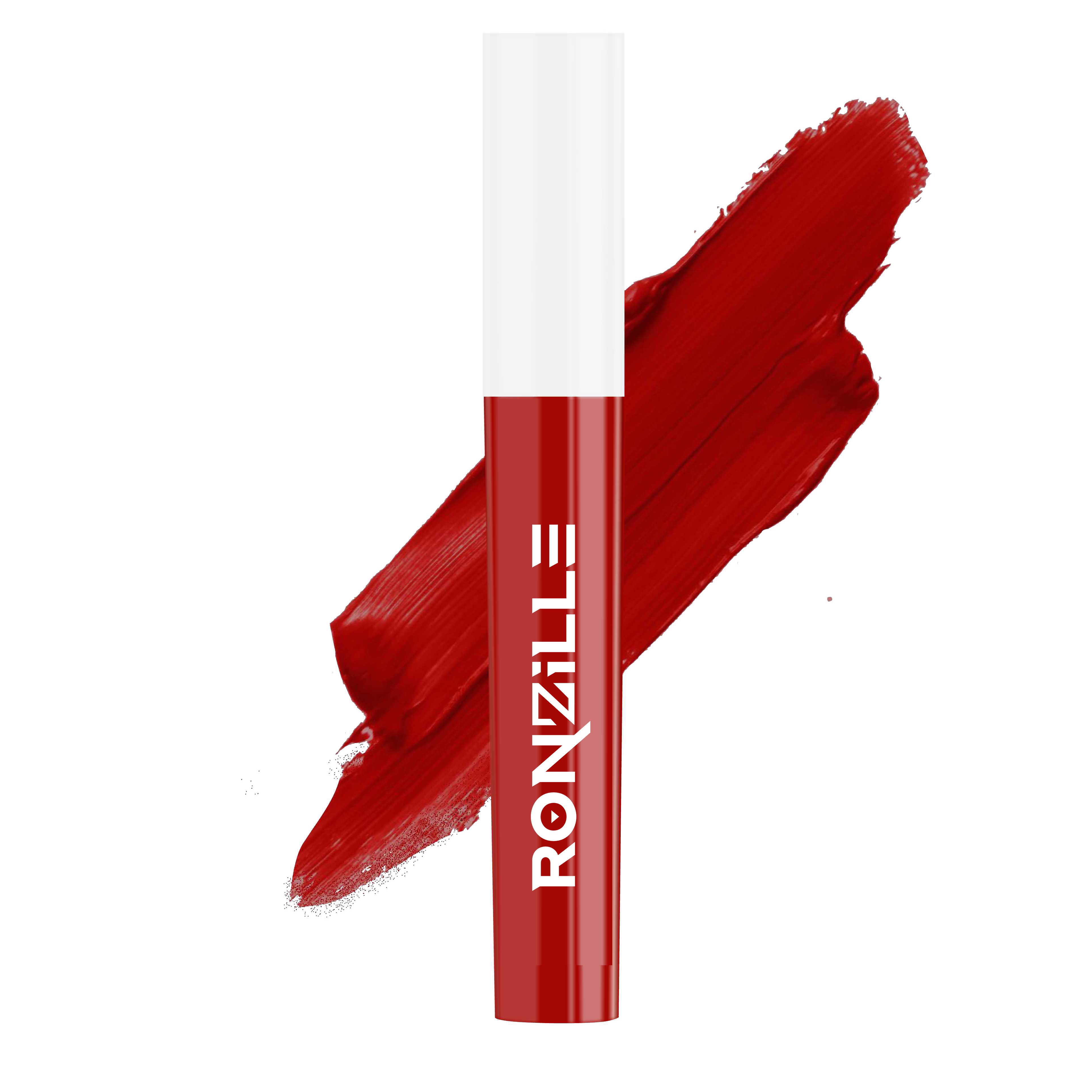 Ronzille Non Transfer Matte Liquid Lipstick plus Lip Gloss ( Reds & Maroons) Pack of 4