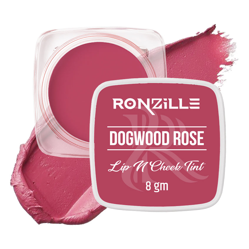 Ronzille 3-in-1 Lip, Cheek & Eye Tint |Paraben-Free | Creamy Matte Finish (Dogwood Rose)