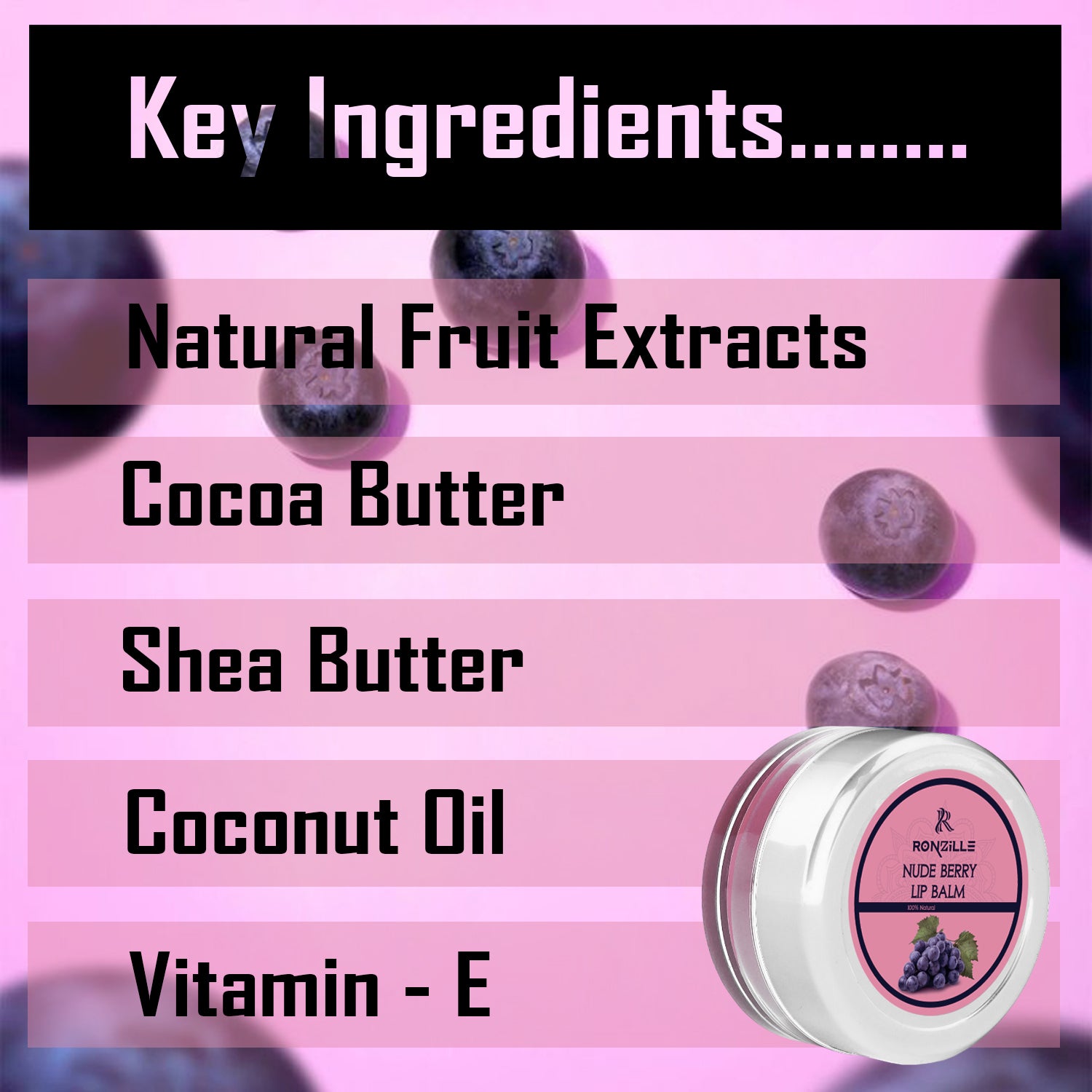 Ronzille Lip Balm Nude Berry 8 gm