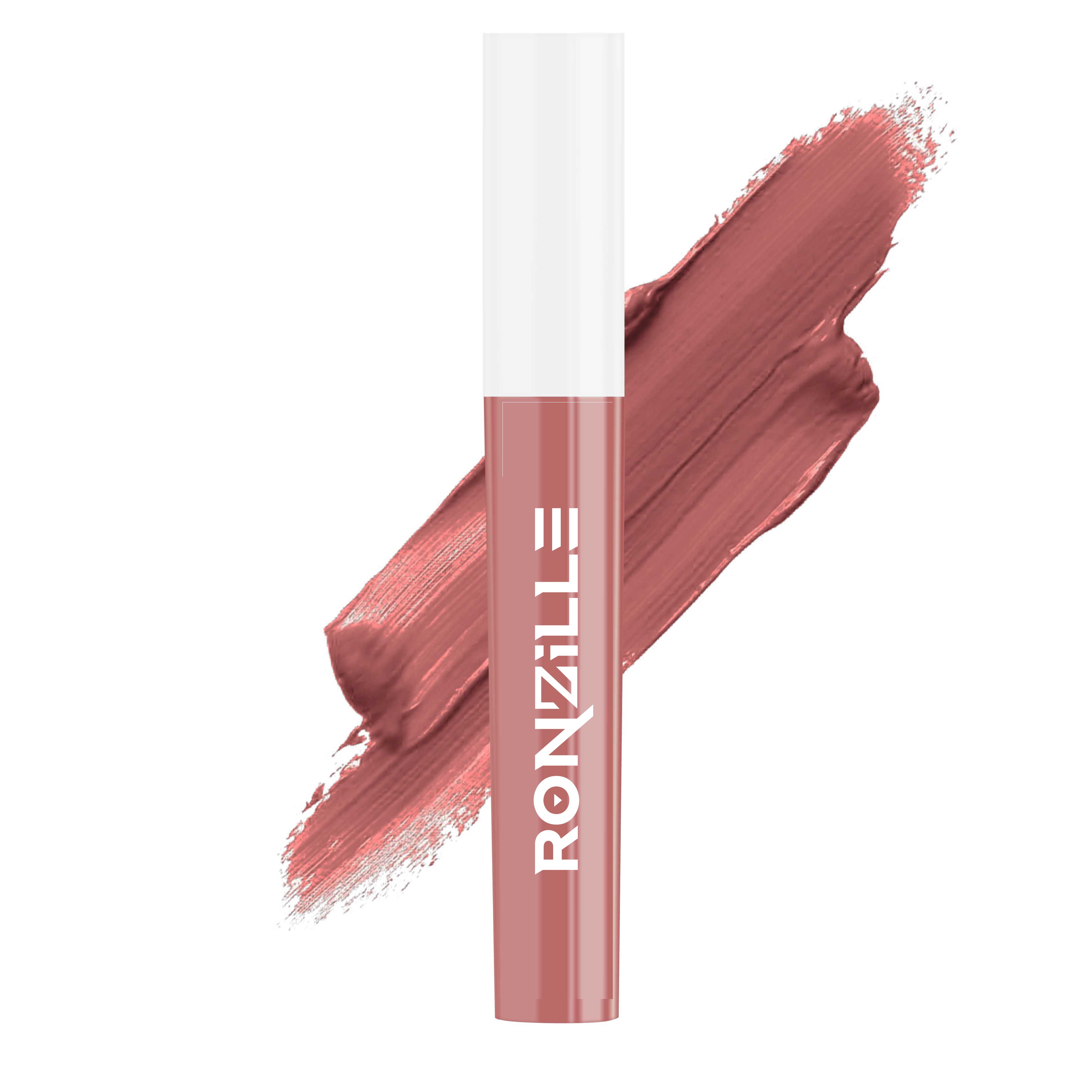 Ronzille Non Transfer Matte Liquid Lipstick plus Lip Gloss ( Nudes & Browns) Pack of 4