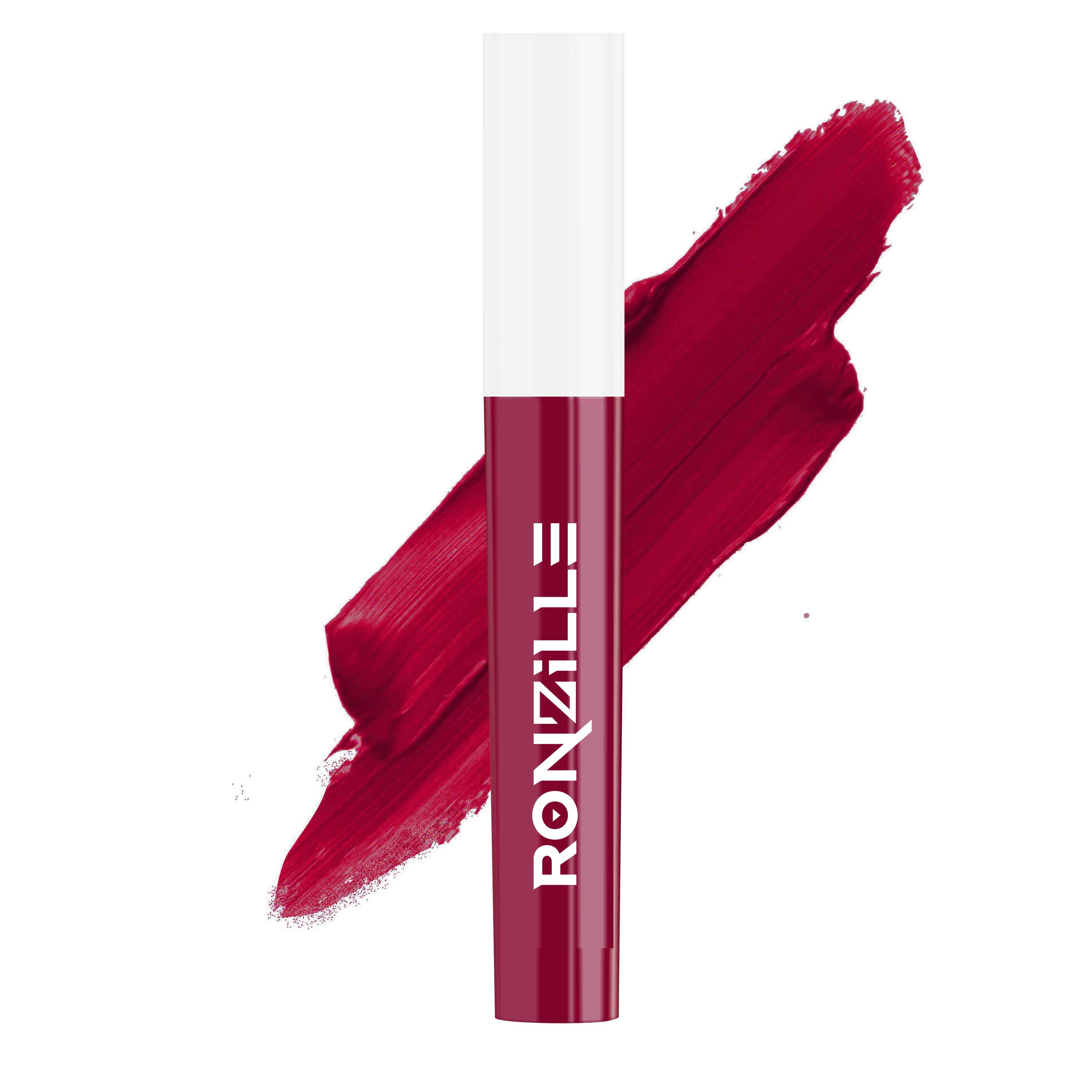 Ronzille Non Transfer Matte Liquid Lipstick plus Lip Gloss ( Reds & Maroons) Pack of 4