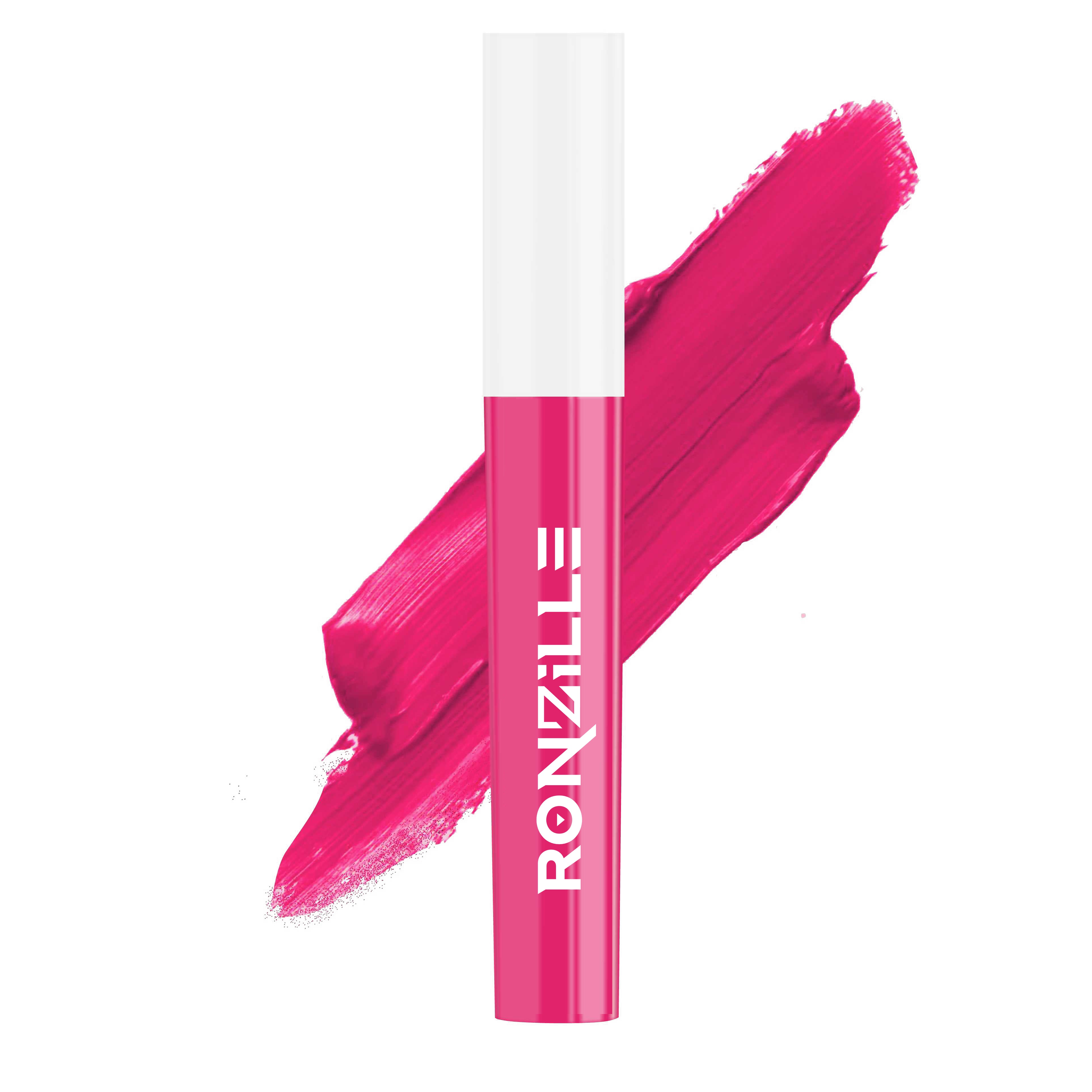 Ronzille Non Transfer Matte Liquid Lipstick plus Lip Gloss ( Blush & Pinks) Pack of 4