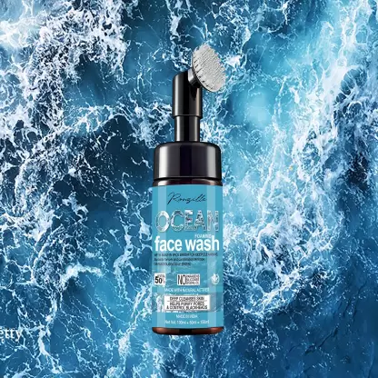 Ronzille Ocean Foaming Wash With Built -In Face Brush For Deep Cleansing Men & Women All Skin Types Face Wash-150 ml