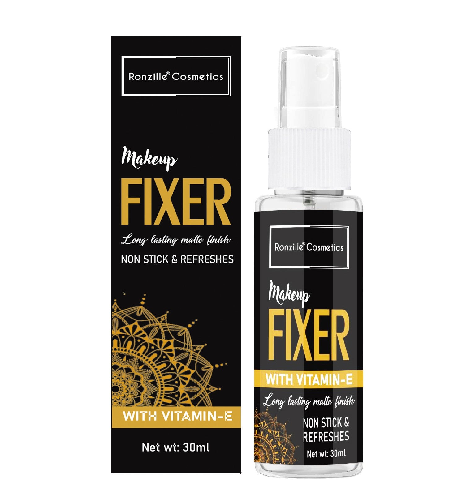 Ronzille 24K Gold Edition With Ultra Primer Base/ Makeup Setting Spray Fixer & Primer -60ml (Transparent)