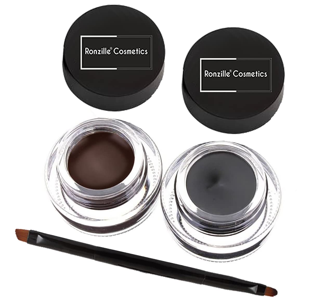 Ronzille Black & Brown 2 in 1 WaterProof & Smudge Proof 24hrs Gel Eyeliner /Gel Kajal 6 g (Black, Brown)