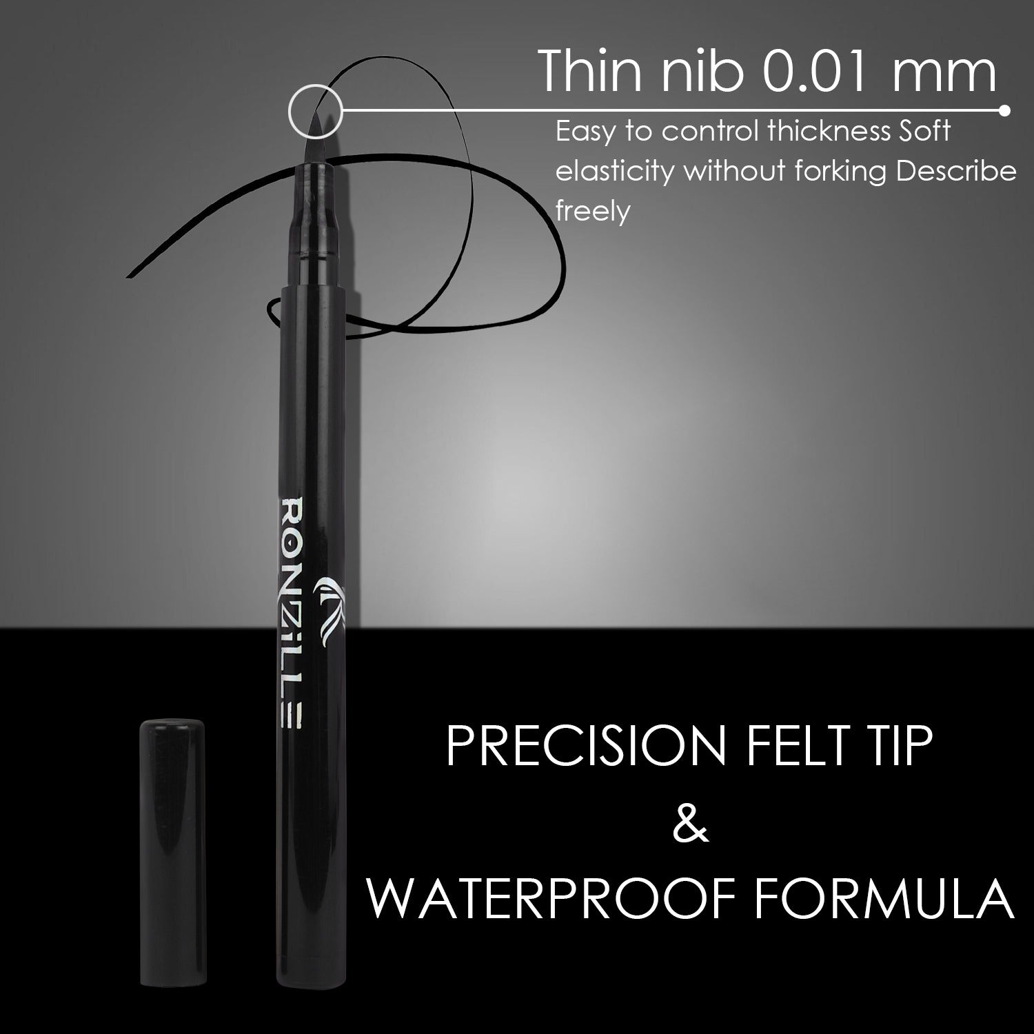 Ronzille Deep Black Sketch Matte Eyeliner|Waterproof Eyeliner Pencil (1ml,Black)