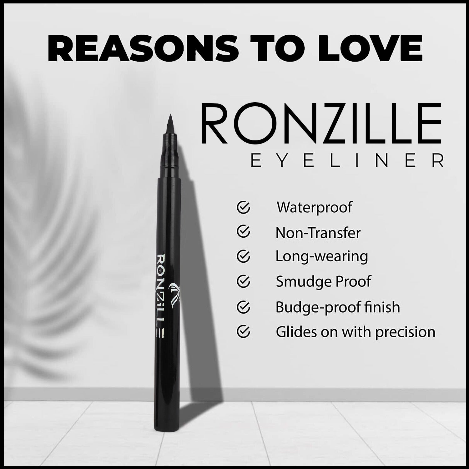 Ronzille Deep Black Sketch Matte Eyeliner|Waterproof Eyeliner Pencil (1ml,Black)