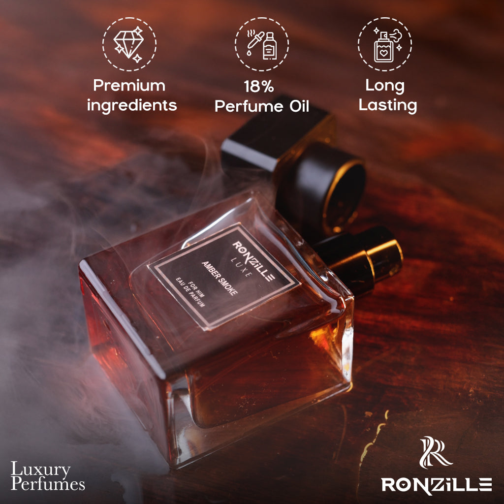 Ronzille Men Amber Smoke Eau De Perfume - 30ml