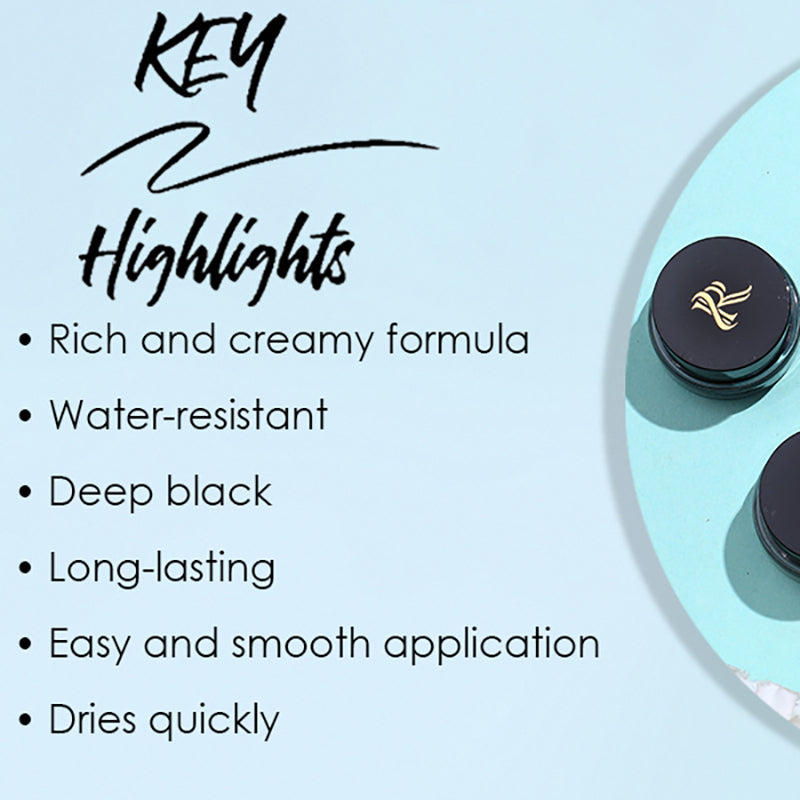 "Ronzille 36Hr WaterProof & Smudge Proof Long Wear Gel Eyeliner with precision Brush (Black,Blue) "