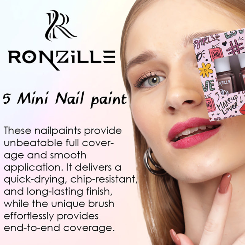 Ronzille Set of 5 Mini Nail Paint Kit - Nude Edition