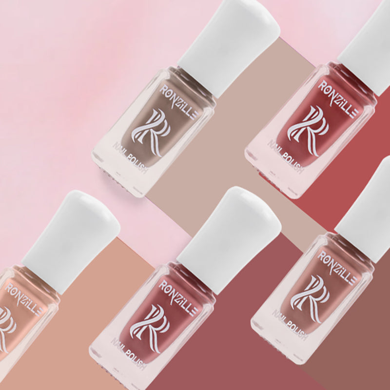Ronzille Set of 5 Mini Nail Paint Kit - Nude Edition
