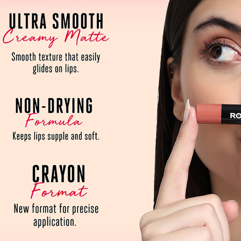 Ronzille Long Stay Matte Lip Crayon - Soft Peach