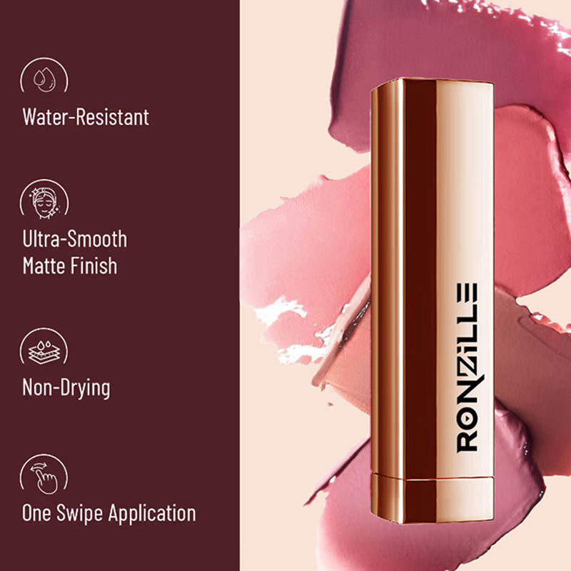 Ronzille Natural Colored Long Stay Matte Lipstick With Intense Colour Payoff Shade -15