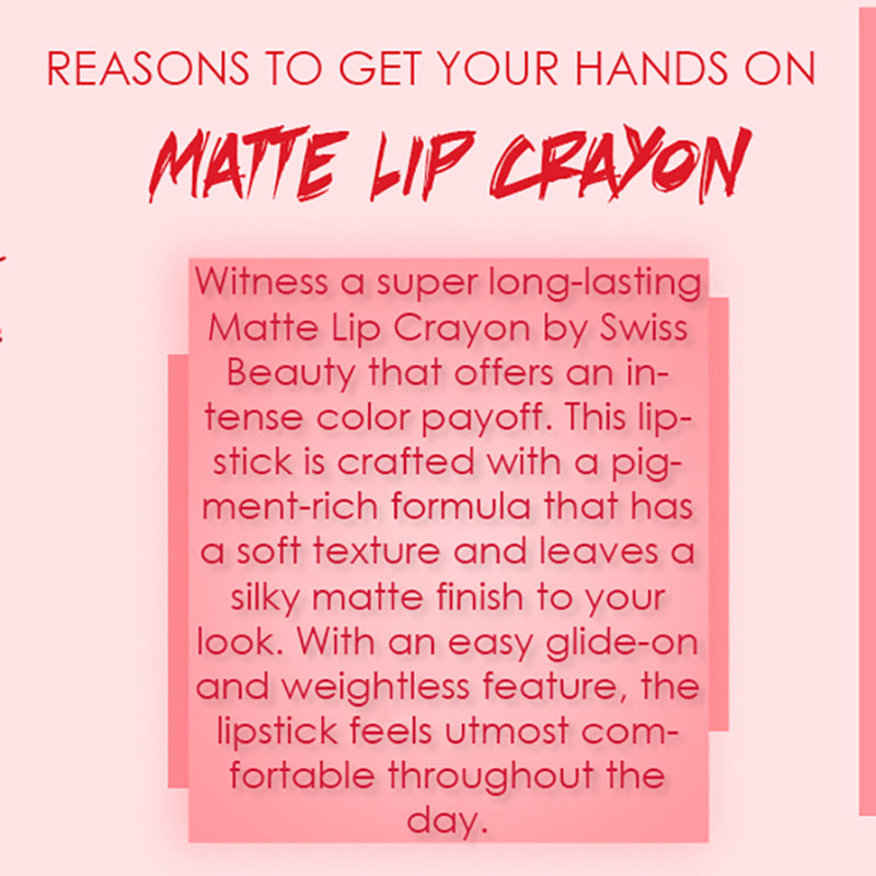 Ronzille Long Stay Matte Lip Crayon - Venetian Red