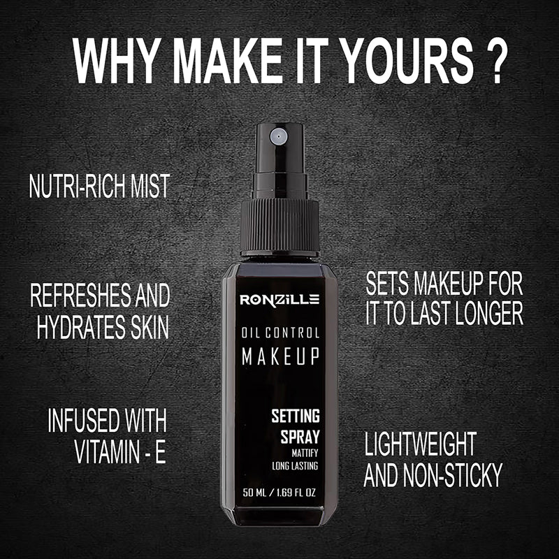 Ronzille Combo Oil Control Makeup Setting Spray (50ml) + Matte Finish Makeup Base Primer (20ml)