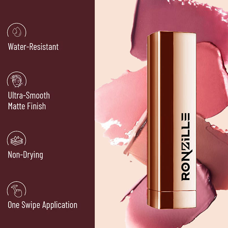 Ronzille Natural Colored Long Stay Matte Lipstick With Intense Colour Payoff Shade -14