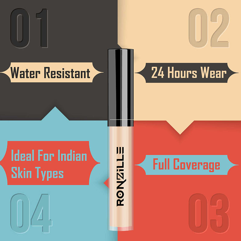 Ronzille HD Finish Full Coverage Liquid Concealer (Warm Sand, 4 ml) 05