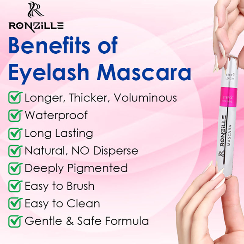 Ronzille Eye Define Combo Waterproof 2in1 Mascara + Smudgeproof & Waterproof Liquid Matte Eyeliner