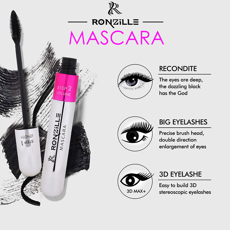 Ronzille Waterproof & Smudgeproof Two in one Mascara - Volumising & Lengthening