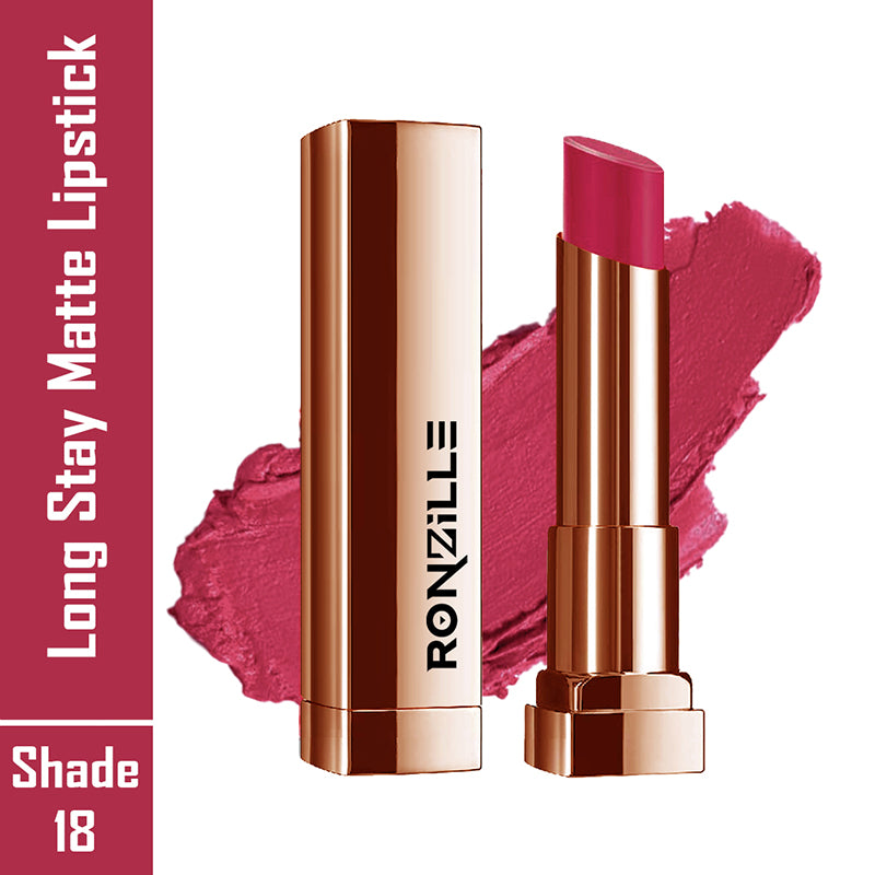 Ronzille Natural Colored Long Stay Matte Lipstick With Intense Colour Payoff Shade -18