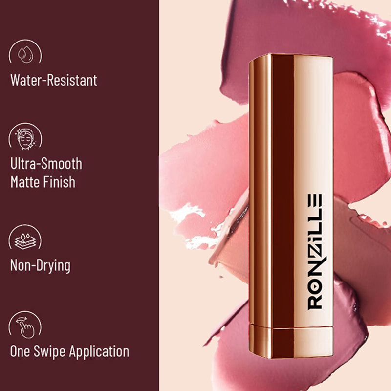 Ronzille Natural Colored Long Stay Matte Lipstick With Intense Colour Payoff Shade -05