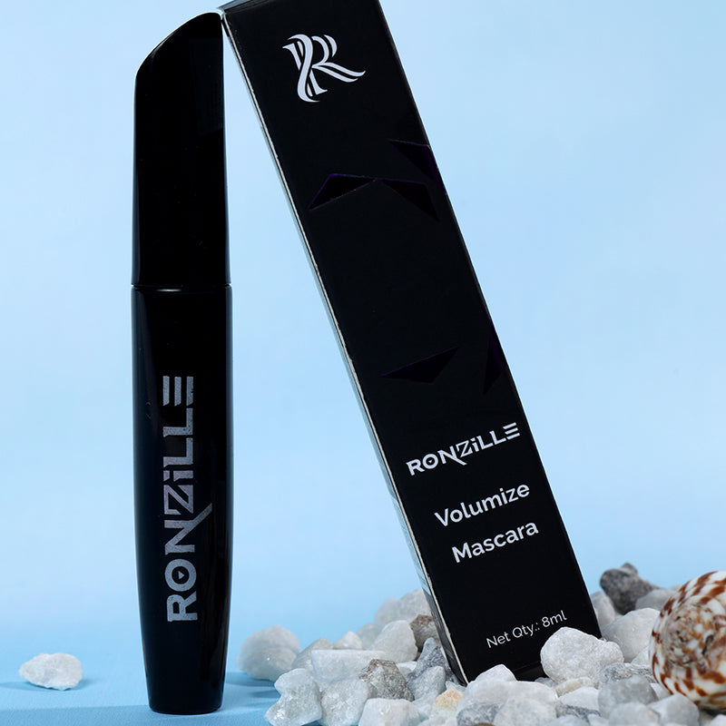 Ronzille Natural Lash waterproof & smudgeproof Black Mascara - Volumising & lengthening, 8 ml