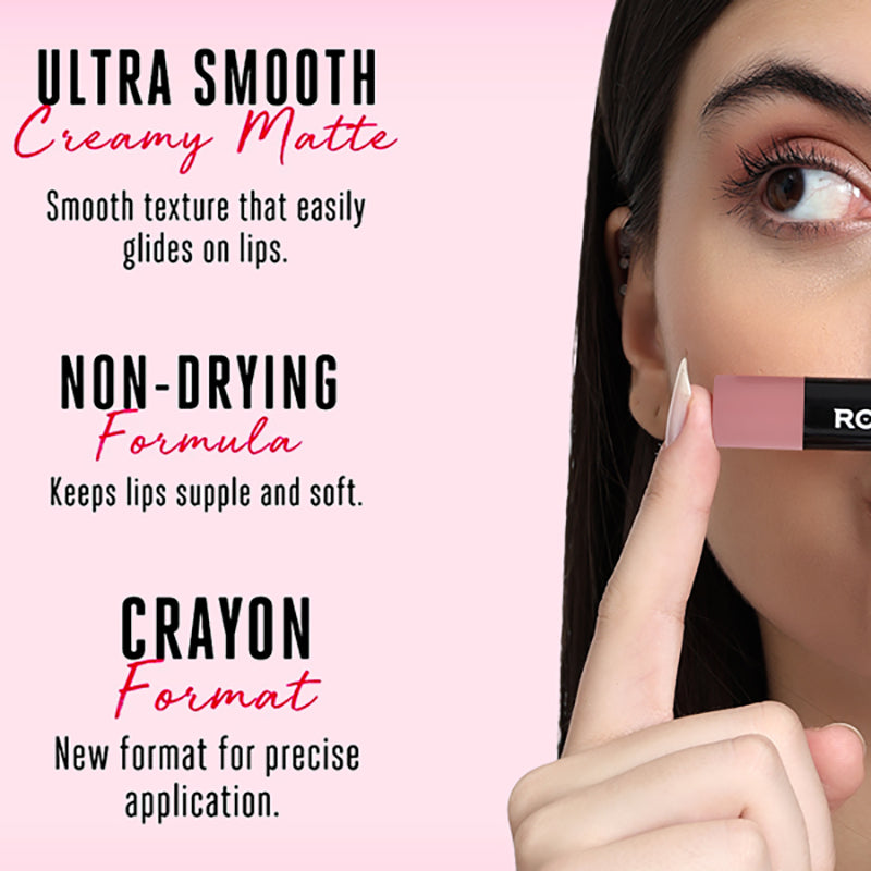 Ronzille Long Stay Matte Lip Crayon - Raspberry Rose