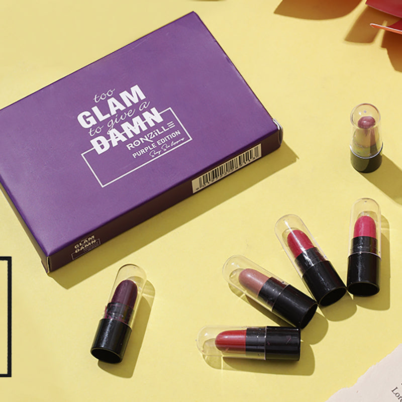 Ronzille too glam to give a damn Bullet lipstick Set of 6 - Purple Edition