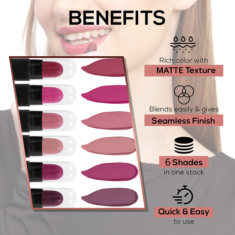 Ronzille too glam to give a damn Bullet lipstick Set of 6 - Purple Edition