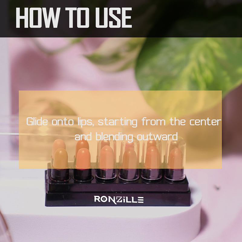 Ronzille Mini Trial Lipstick Kit Set of 12 (Shade-A)