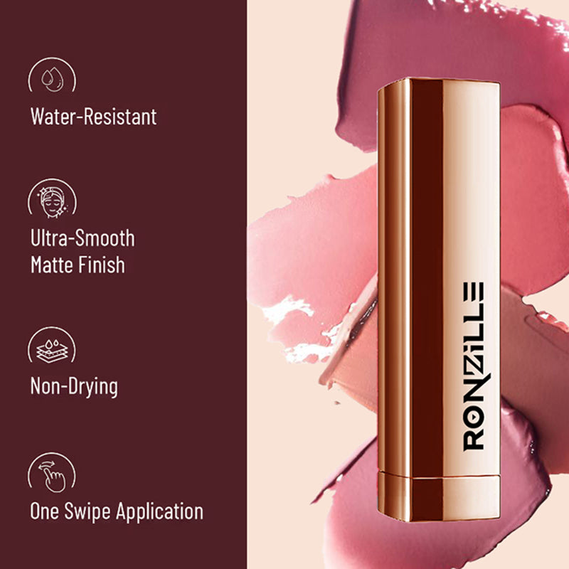 Ronzille Natural Colored Long Stay Matte Lipstick With Intense Colour Payoff Shade -16