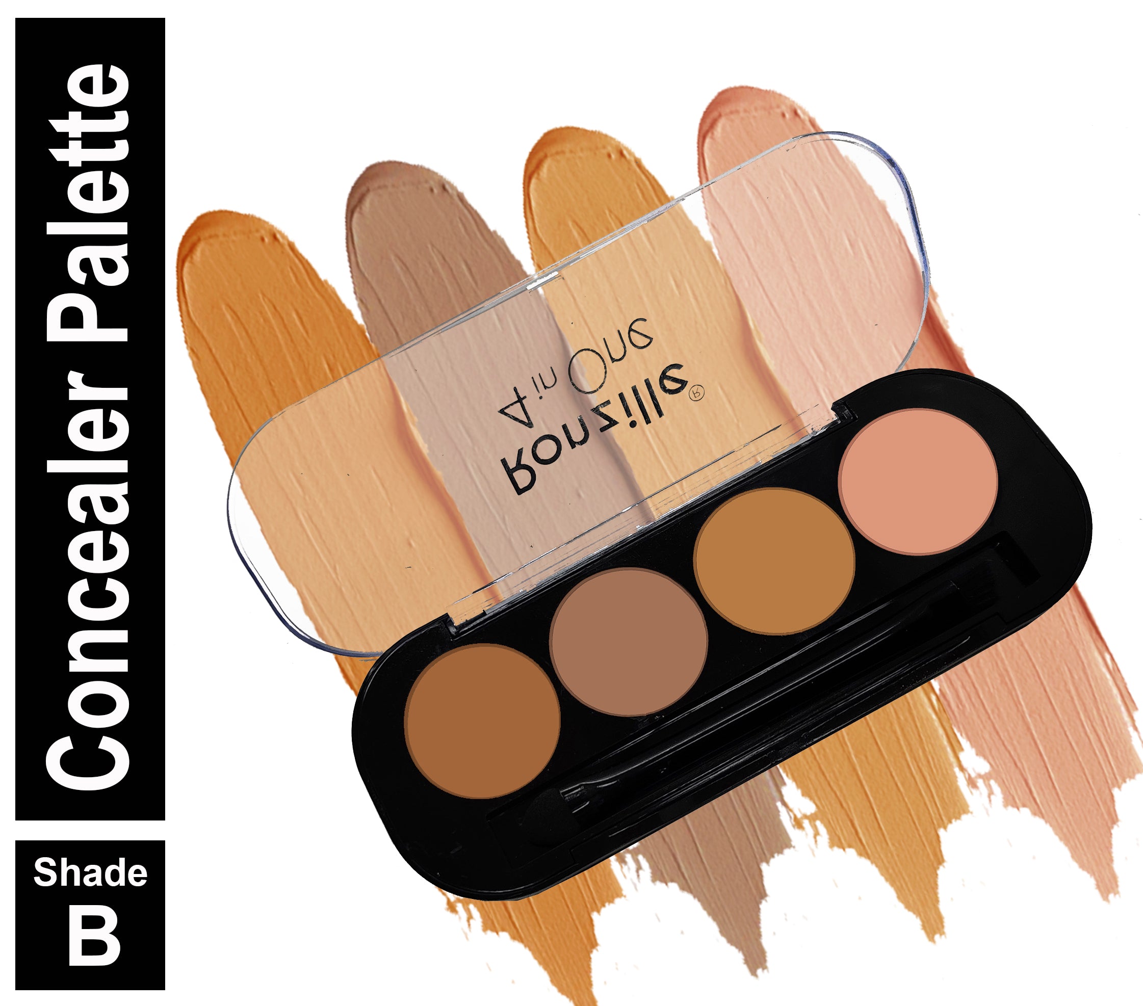 Ronzille 4 in One Professional Matte Finish Waterproof Contour Palette Concealer 16 g