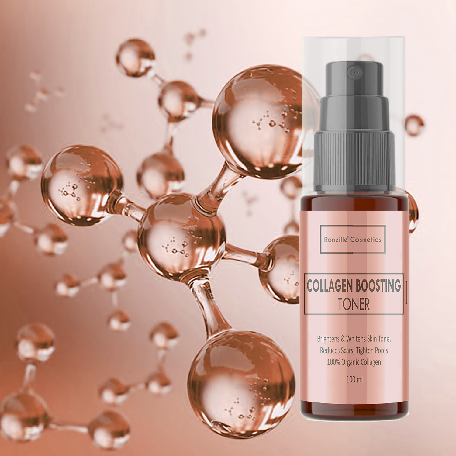 Ronzille Collagen Boosting toner with Anti- Microbial properties Men & Women (100 ml)
