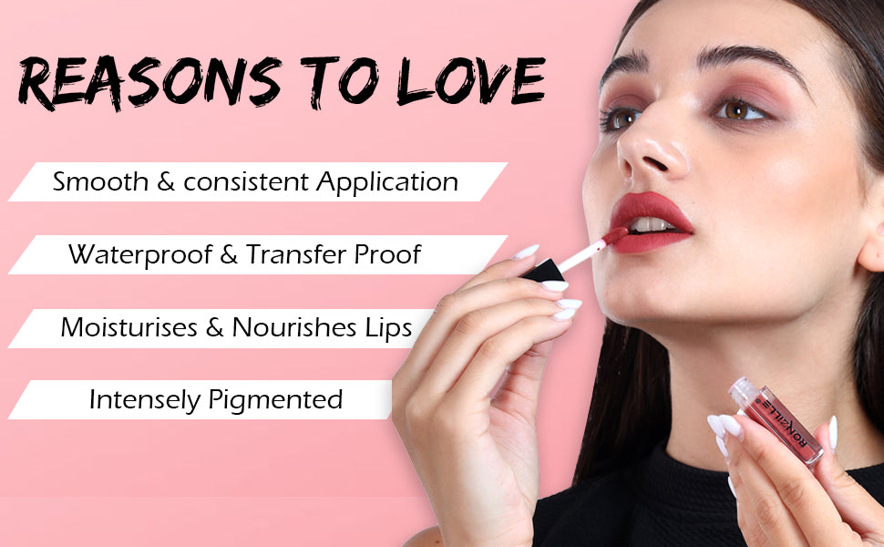 Ronzille Non Transfer Mini liquid Matte lipstick Set of 10