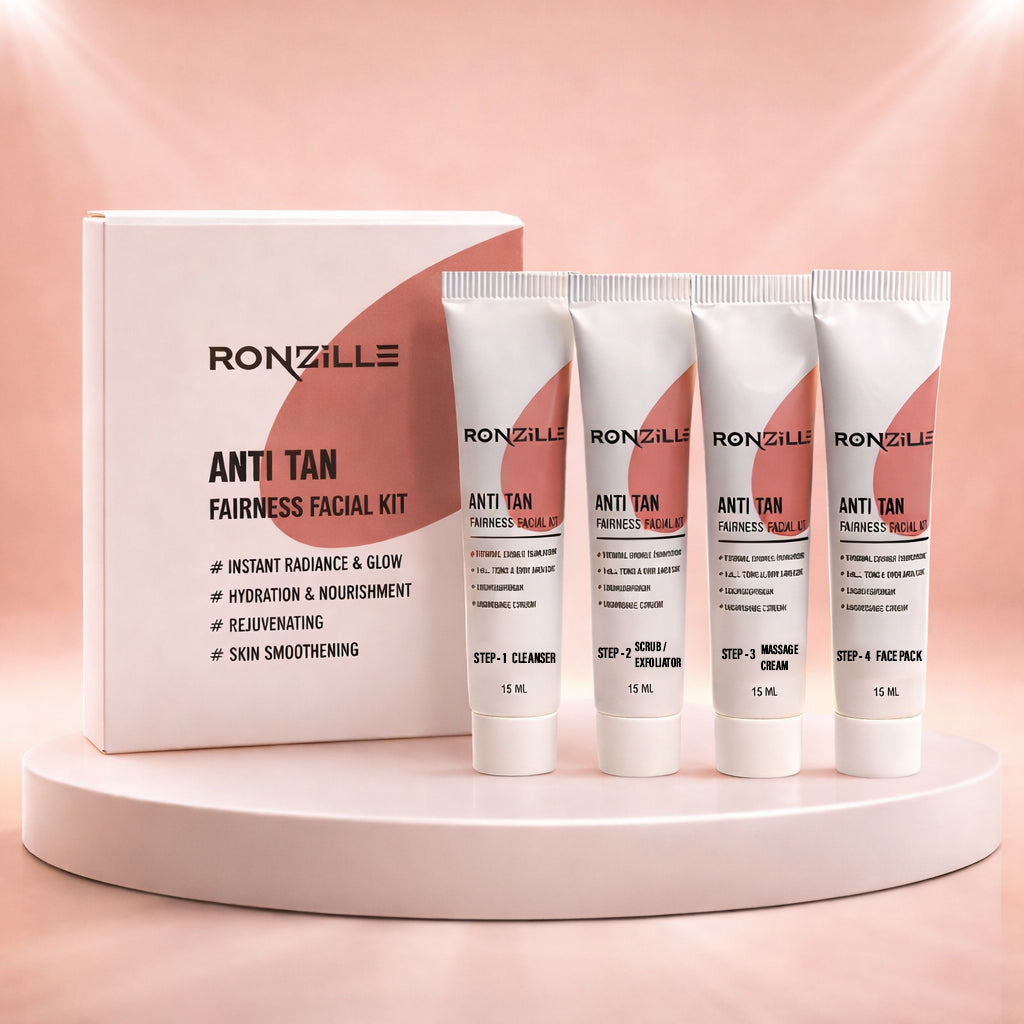 RONZILLE Facial Kit Combo (Pack of 4) FOR Women & Men – Diamond, Anti Tan, Wine & Gold | Each Pack 4 Tube