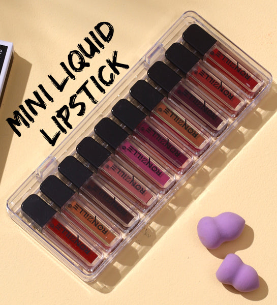 Ronzille Non Transfer Mini liquid Matte lipstick Set of 10