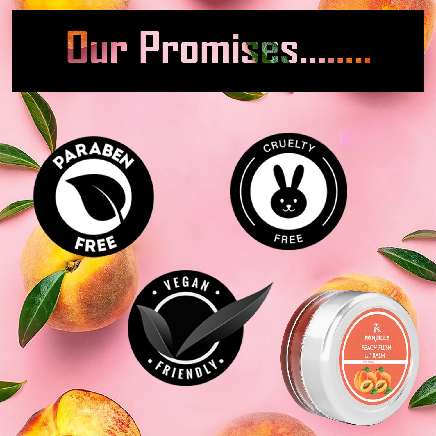 Ronzille Lip Balm  Peach Flush 8 gm