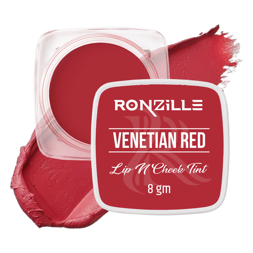 Ronzille 3-in-1 Lip, Cheek & Eye Tint |Paraben-Free | Creamy Matte Finish  (Venetian Red)
