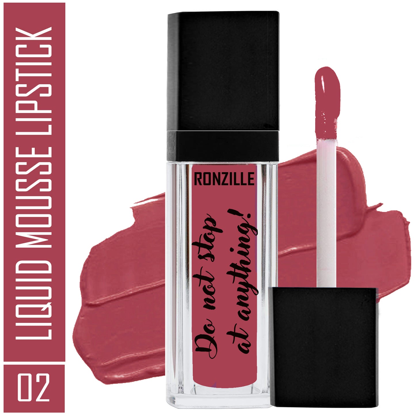 Ronzille Liquid Mousse Lipstick Non Transfer Lasts Up-to 12 hr - ( Shade-02,Pink Glan, 5 g )