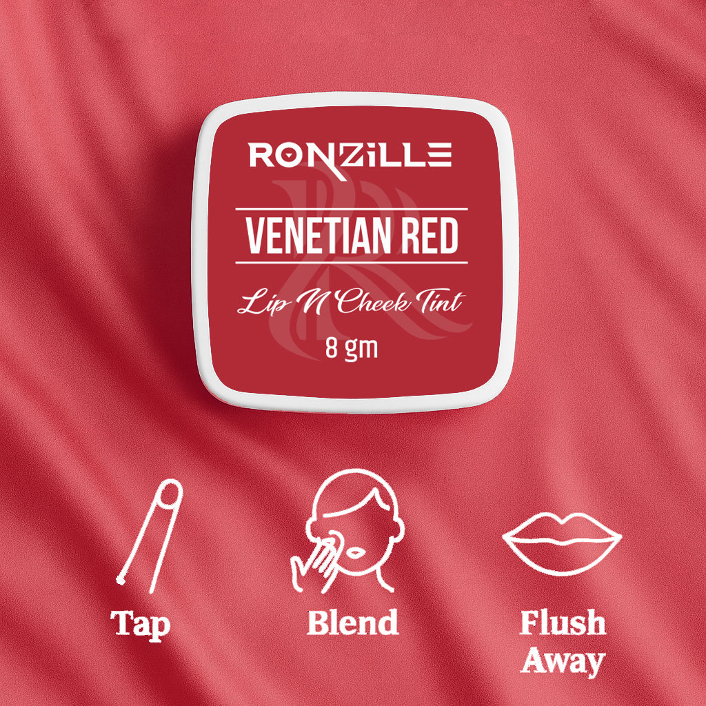 Ronzille 3-in-1 Lip, Cheek & Eye Tint |Paraben-Free | Creamy Matte Finish  (Venetian Red)
