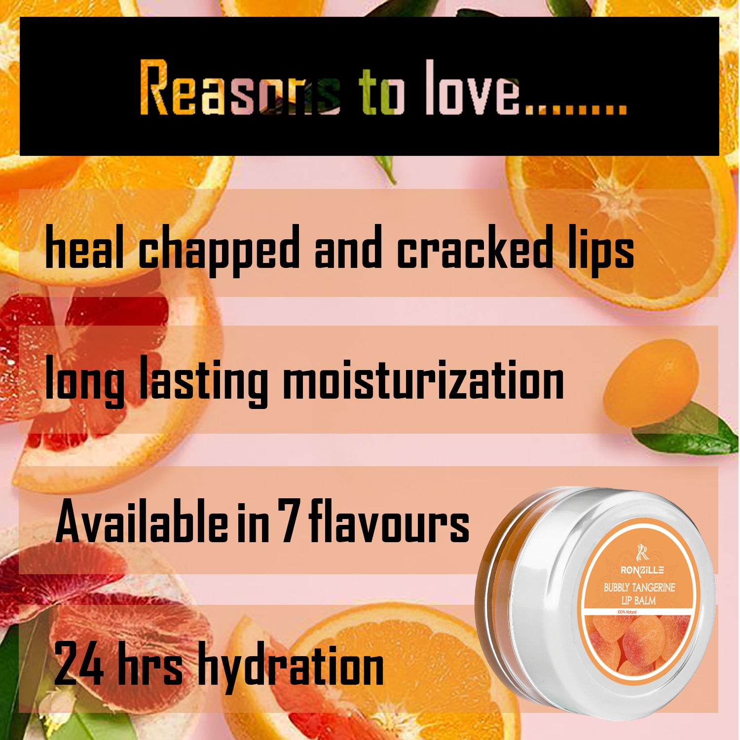 Ronzille Lip Balm Bubble Tangerine 8 gm