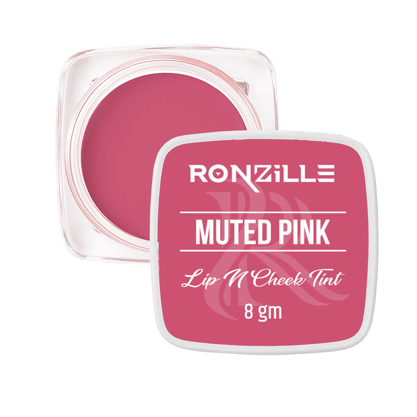 Ronzille 3-in-1 Lip, Cheek & Eye Tint |Paraben-Free | Creamy Matte Finish  (Muted Pink)