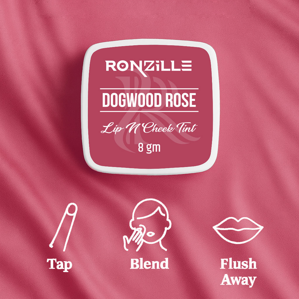 Ronzille 3-in-1 Lip, Cheek & Eye Tint |Paraben-Free | Creamy Matte Finish  (Dogwood Rose)