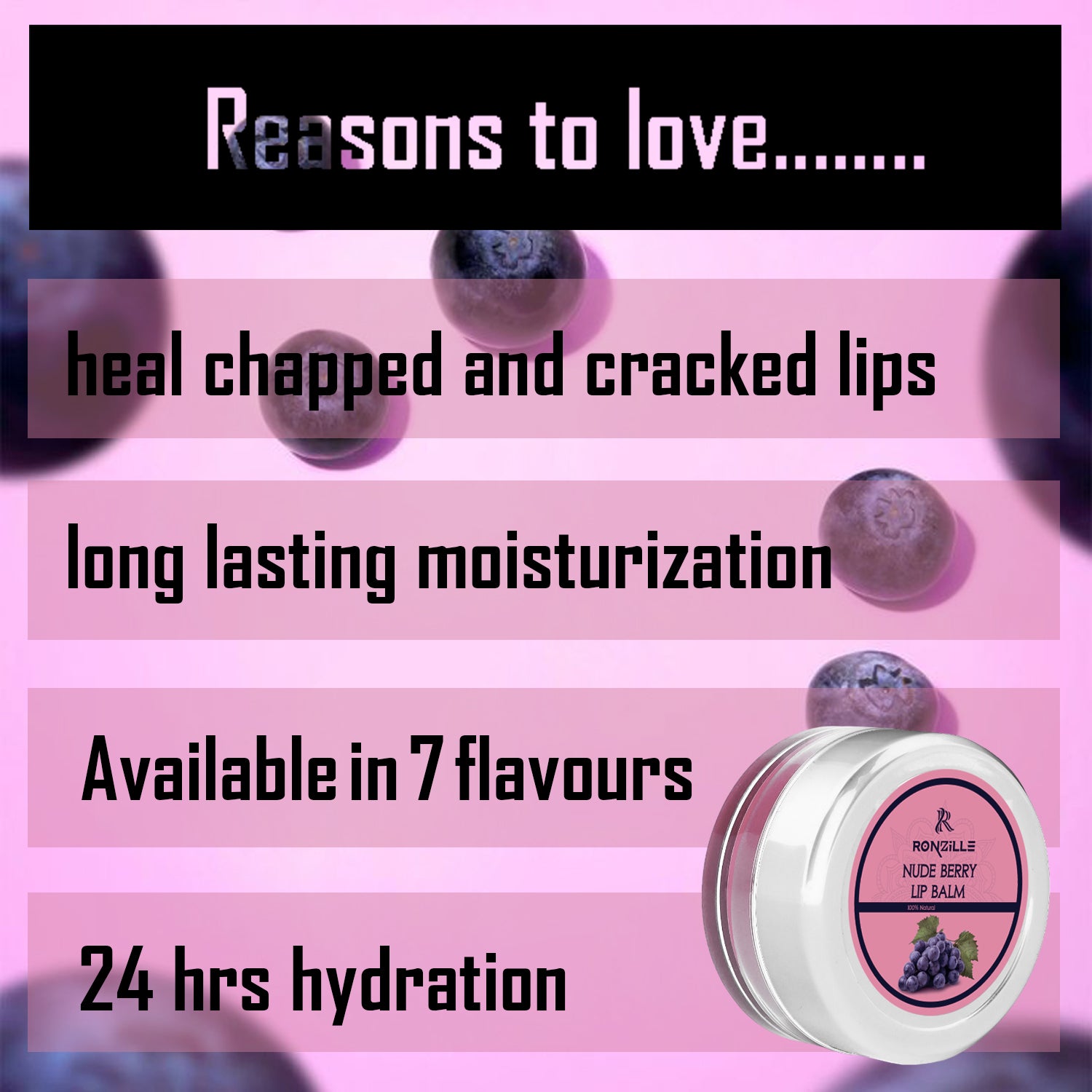 Ronzille Lip Balm  Nude Berry 8 gm
