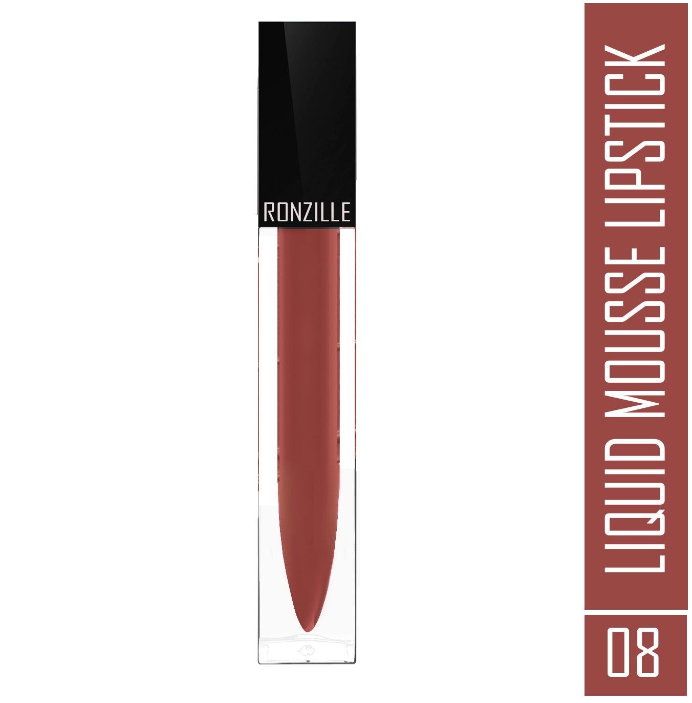 Ronzille Liquid Mousse Lipstick With Vitamin E and Jojoba Oil ( Shade-08,5ml )