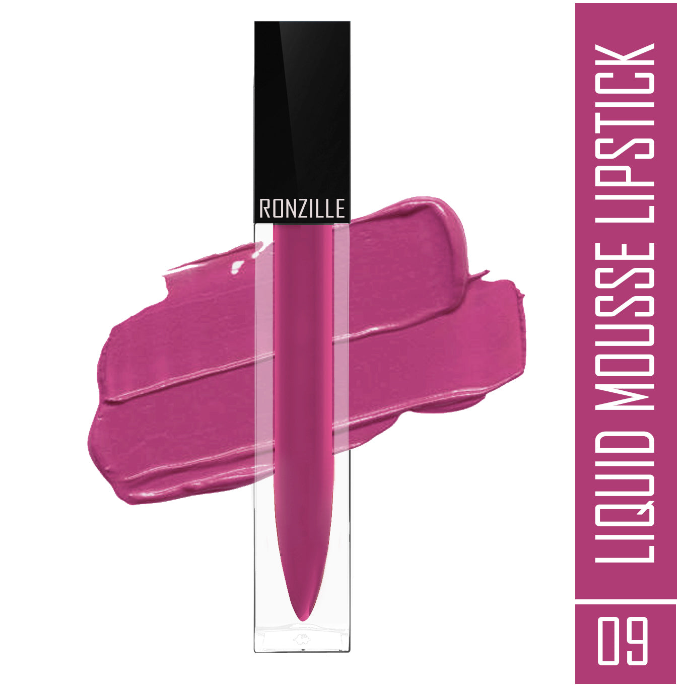 Ronzille Liquid Mousse Lipstick With Vitamin E and Jojoba Oil ( Shade-09,5ml )