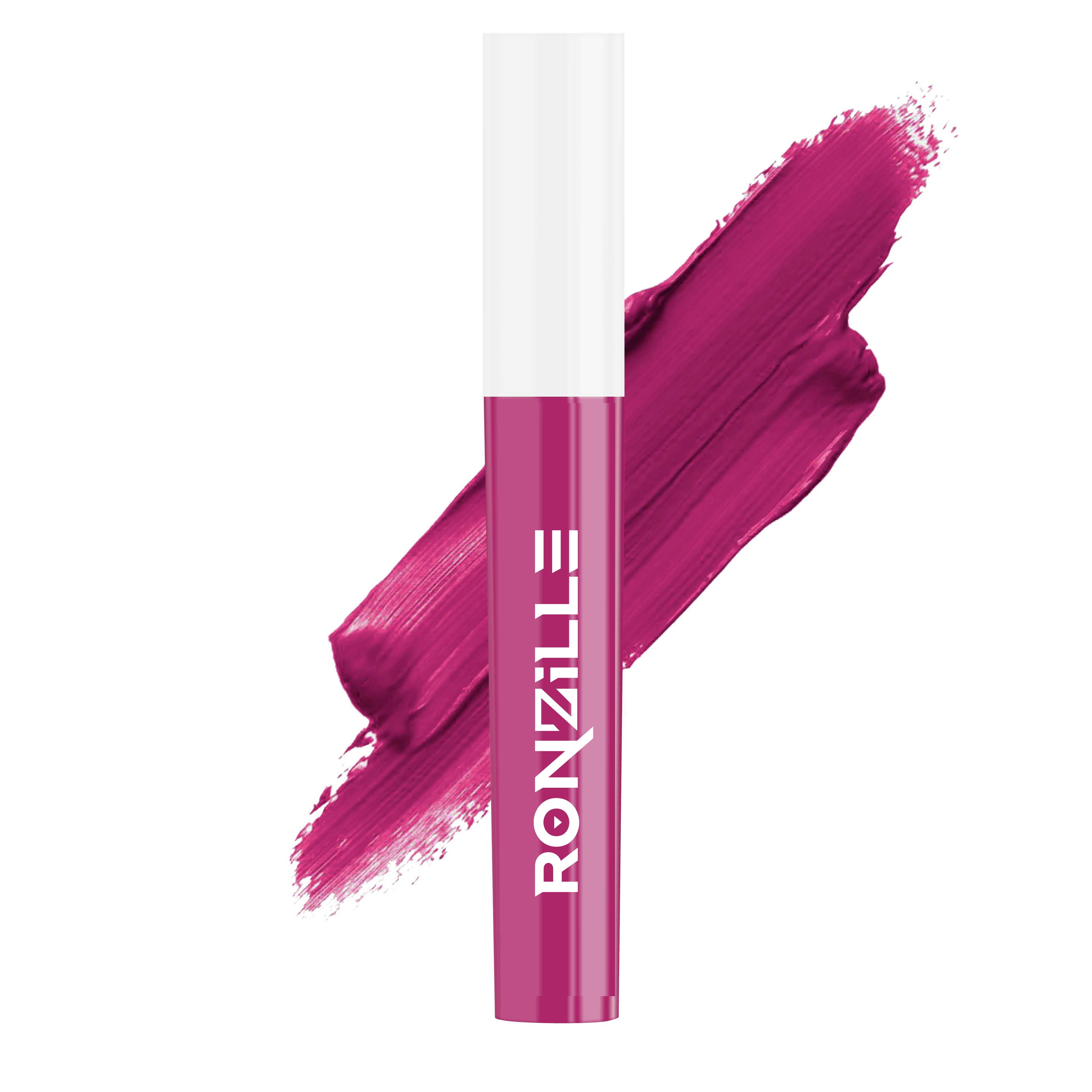 Ronzille Non Transfer Matte Liquid Lipstick plus Lip Gloss ( Blush & Pinks) Pack of 4
